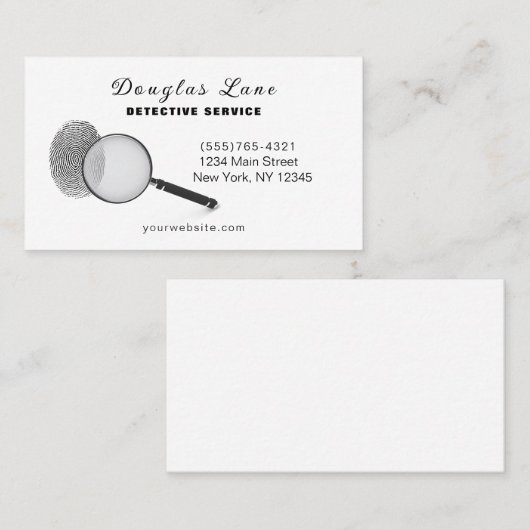 Particuliere detective visitekaartje (Voorkant / Achterkant)