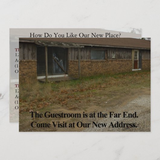 Particuliere geldverandering van adreskaart: Guest Aankondiging (Voorkant / Achterkant)