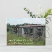 Particuliere geldverandering van adreskaart: Nieuw Aankondiging (Staand voorkant)