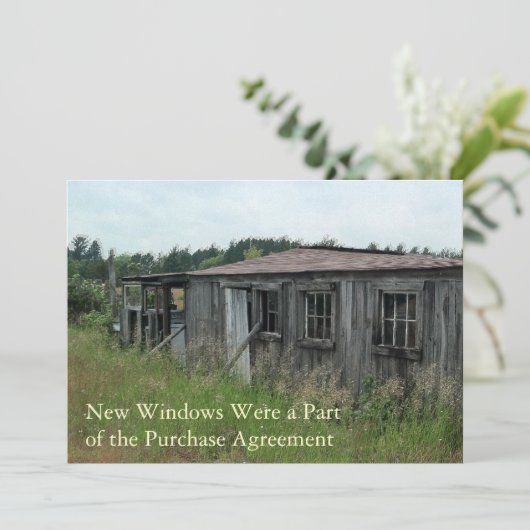 Particuliere geldverandering van adreskaart: Nieuw Aankondiging (Staand voorkant)