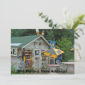 Particuliere grappige verandering van adreskaart - aankondiging (Staand voorkant)
