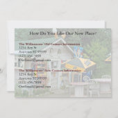 Particuliere grappige verandering van adreskaart - aankondiging (Achterkant)