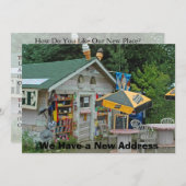 Particuliere grappige verandering van adreskaart - aankondiging (Voorkant / Achterkant)