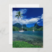 Particuliere jachten verankerd in Opunohu Bay op d Briefkaart (Voorkant / Achterkant)