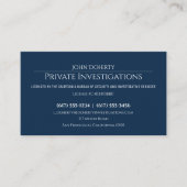 Particuliere onderzoeken | Rechercheur Deep Blue Visitekaartje (Voorkant)