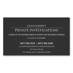 Particuliere onderzoeken   Rechercheur Professiona Magnetisch Visitekaartje