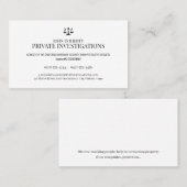 Particuliere onderzoeken | Rechercheur Visitekaartje (Voorkant / Achterkant)