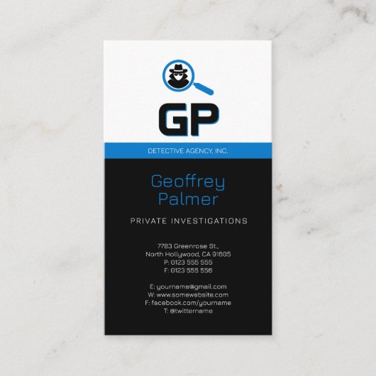 Particuliere onderzoeken | Rechercheur Visitekaartje (Voorkant)
