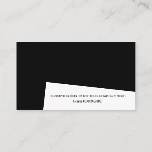 Particuliere onderzoeken | Rechercheur Visitekaartje (Achterkant)