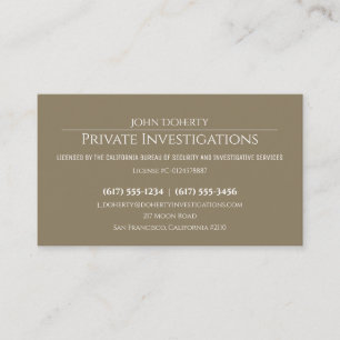 Particuliere onderzoeken Rechercheur Visitekaartje