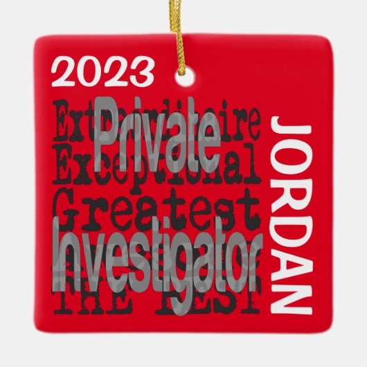 Particuliere onderzoeker Buitengewone DOUANE Keramisch Ornament (Voorkant)