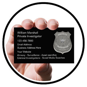 Particuliere onderzoeker detective dienst visitekaartje