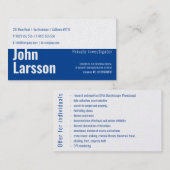 Particuliere onderzoeker | Rechercheur Deep Blue Visitekaartje