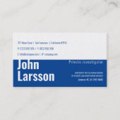 Particuliere onderzoeker | Rechercheur Deep Blue Visitekaartje