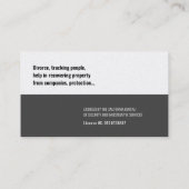 Particuliere onderzoeker | rechercheur visitekaartje (Achterkant)