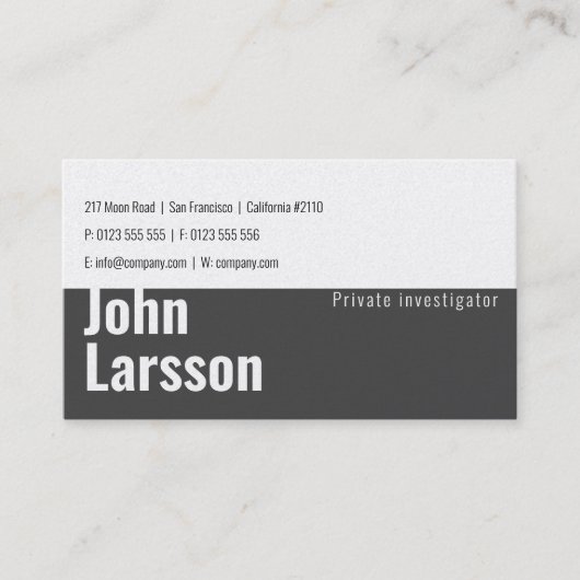 Particuliere onderzoeker | rechercheur visitekaartje (Voorkant)
