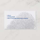 Particuliere onderzoeker | rechercheur visitekaartje (Achterkant)