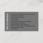 Particuliere onderzoeker | rechercheur visitekaartje (Achterkant)