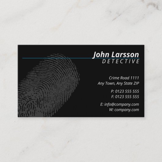 Particuliere onderzoeker | rechercheur visitekaartje (Voorkant)