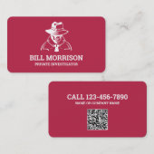 Particuliere onderzoekers rechercheur QR Code Visitekaartje (Voorkant / Achterkant)