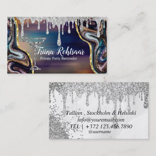 Particuliere partij Bartender Visitekaartje (Voorkant / Achterkant)