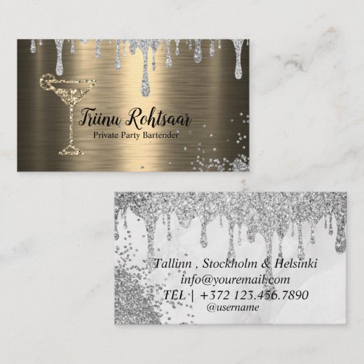 Particuliere partij Bartender Visitekaartje (Voorkant / Achterkant)