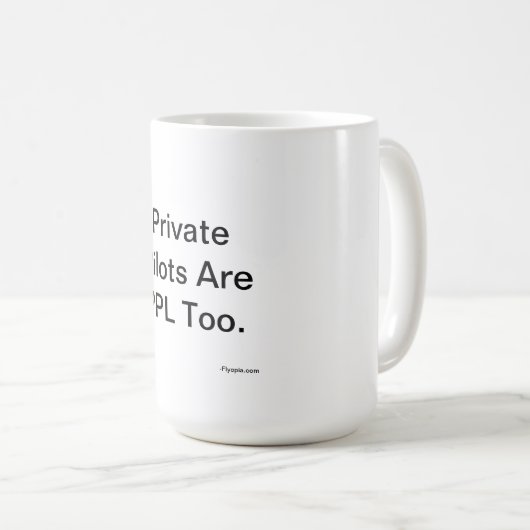 Particuliere piloten zijn ook PPL. Koffiemok (Voorkant rechts)