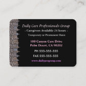 Particuliere verpleegsters Professional Rosebud-kl Visitekaartje (Achterkant)