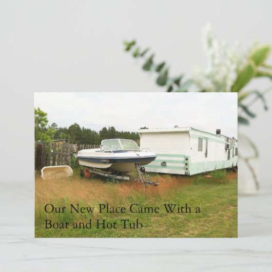 Particuliere wijziging van adreskaart: Boat en war Aankondiging (Staand voorkant)