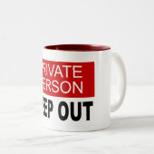 Particulieren buiten tweekleurige koffiemok (Voorkant rechts)