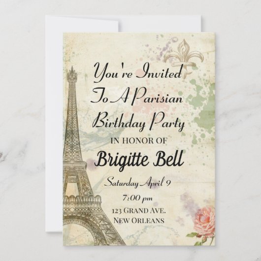  Partido Parisian Birthday Kaart (Voorkant)