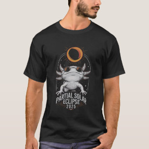 Partiële Zonsverduistering 2025 Axolotl Amphibian T-shirt