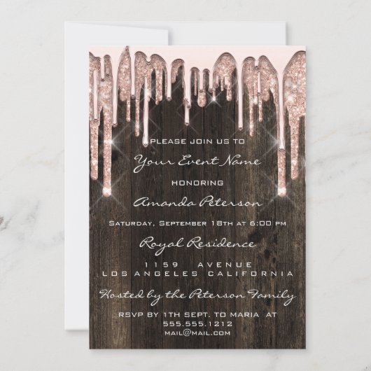 Partij 16e Kiss Roos Glitter Wood. Red Kaart (Achterkant)