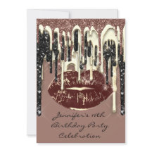 Partij 16e Lips Kiss bruine chocolade Glitter Drip