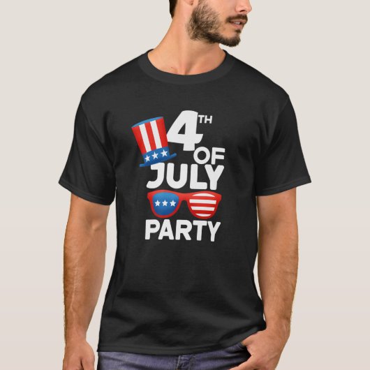 Partij 4e juli Amerika Pet Zonnebrillen Kinder jon T-shirt (Voorkant)