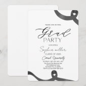 partij Afstuderen, minimalistisch zwart-wit Kaart (Voorkant / Achterkant)