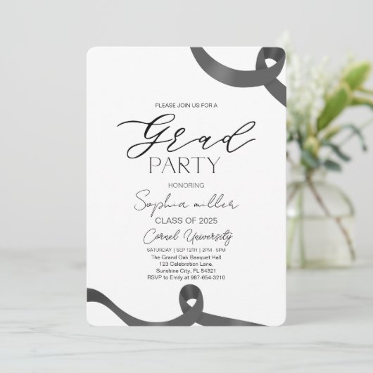 partij Afstuderen, minimalistisch zwart-wit Kaart (Staand voorkant)