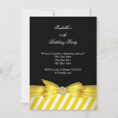 Partij All Occasion Yellow Black White Stripe Kaart (Achterkant)