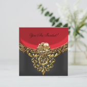 Partij Alle keren Elegant Red Gold Black Kaart (Staand voorkant)