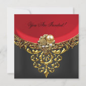 Partij Alle keren Elegant Red Gold Black Kaart (Voorkant)