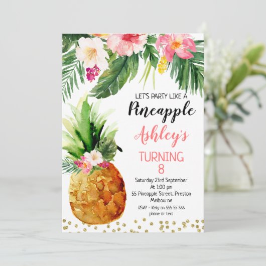 Partij als anananas kaart (Staand voorkant)