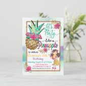 Partij als anananas tropische verjaardag kaart (Staand voorkant)