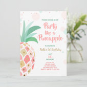 Partij als anananas verjaardagsuitnodiging Tropic Kaart (Staand voorkant)