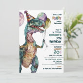 Partij als Dinosaur Birthday Party Kaart (Staand voorkant)