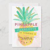 Partij als een anananasdaguitnodiging kaart (Voorkant)