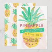 Partij als een anananasdaguitnodiging kaart (Voorkant / Achterkant)