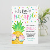 Partij als een anananasdaguitnodiging kaart (Staand voorkant)