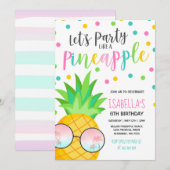 Partij als een anananasdaguitnodiging kaart (Voorkant / Achterkant)