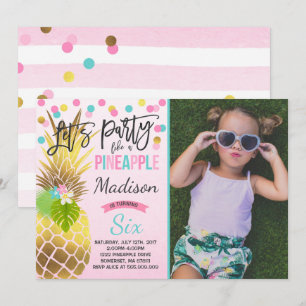 Partij als een anananasdaguitnodiging kaart