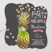 Partij als een anananasdaguitnodiging kaart (Voorkant / Achterkant)